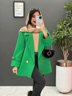 مانتو کتی دکمه طلایی آستین پاگن کد 2560 شیک و خاص در ونوس مد