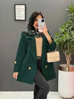 مانتو کتی دکمه طلایی آستین پاگن کد 2560 شیک و خاص در ونوس مد