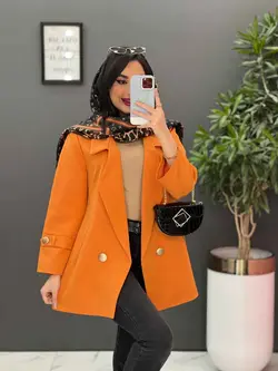 مانتو کتی دکمه طلایی آستین پاگن کد 2560 شیک و خاص در ونوس مد