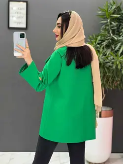 مانتو کتی دکمه طلایی آستین پاگن کد 2560 شیک و خاص در ونوس مد