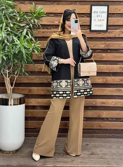 مانتو ژاکارد پولک دوزی کد 2574 در فروشگاه آنلاین ونوس مد