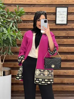 مانتو ژاکارد پولک دوزی کد 2574 در فروشگاه آنلاین ونوس مد