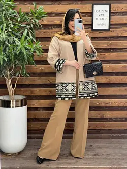 مانتو ژاکارد پولک دوزی کد 2574 در فروشگاه آنلاین ونوس مد