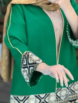 مانتو ژاکارد پولک دوزی کد 2574 در فروشگاه آنلاین ونوس مد