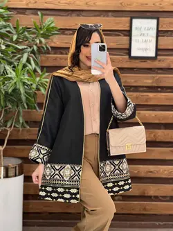 مانتو ژاکارد پولک دوزی کد 2574 در فروشگاه آنلاین ونوس مد