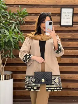 مانتو ژاکارد پولک دوزی کد 2574 در فروشگاه آنلاین ونوس مد