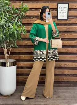 مانتو ژاکارد پولک دوزی کد 2574 در فروشگاه آنلاین ونوس مد