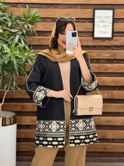 مانتو ژاکارد پولک دوزی کد 2574 در فروشگاه آنلاین ونوس مد