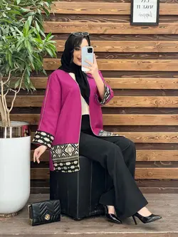 مانتو ژاکارد پولک دوزی کد 2574 در فروشگاه آنلاین ونوس مد