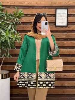 مانتو ژاکارد پولک دوزی کد 2574 در فروشگاه آنلاین ونوس مد