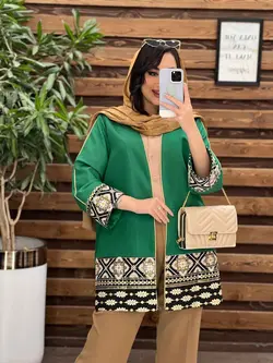 مانتو ژاکارد پولک دوزی کد 2574 در فروشگاه آنلاین ونوس مد