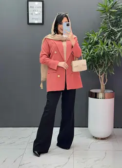 مانتو مازراتی دکمه طلایی کد 2585 در فروشگاه آنلاین ونوس مد