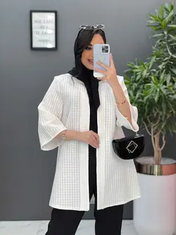 مانتو ژاکارد حصیری یقه گرد کد 2605 در فروشگاه بزرگ ونوس مد