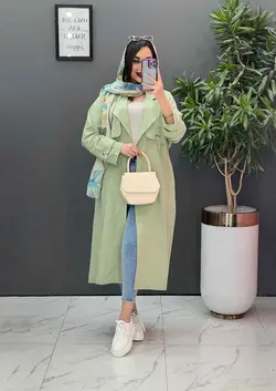 مانتو لنین بلند ژیله پاگن دار کد 2610 در مجموعه ونوس مد