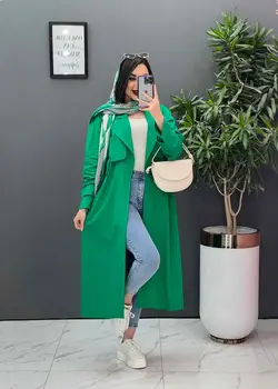 مانتو لنین بلند ژیله پاگن دار کد 2610 در مجموعه ونوس مد