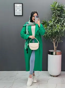 مانتو لنین بلند ژیله پاگن دار کد 2610 در مجموعه ونوس مد