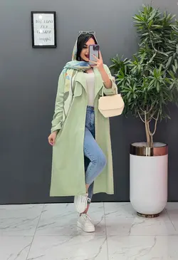 مانتو لنین بلند ژیله پاگن دار کد 2610 در مجموعه ونوس مد