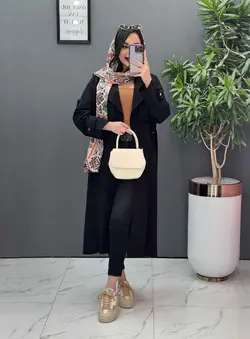 مانتو لنین بلند ژیله پاگن دار کد 2610 در مجموعه ونوس مد