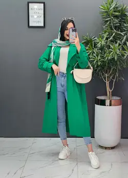 مانتو لنین بلند ژیله پاگن دار کد 2610 در مجموعه ونوس مد
