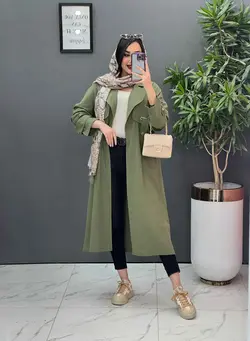 مانتو لنین بلند ژیله پاگن دار کد 2610 در مجموعه ونوس مد