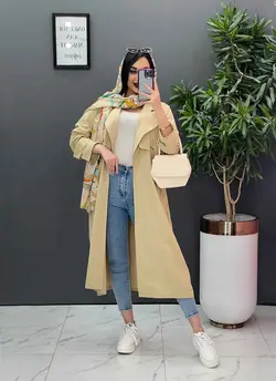 مانتو لنین بلند ژیله پاگن دار کد 2610 در مجموعه ونوس مد