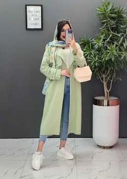 مانتو لنین بلند ژیله پاگن دار کد 2610 در مجموعه ونوس مد