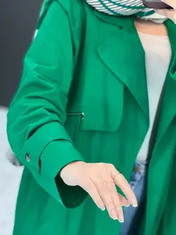 مانتو لنین بلند ژیله پاگن دار کد 2610 در مجموعه ونوس مد