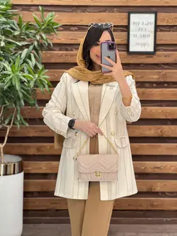 کت لنین راه راه سنجاق دار کد 2614 در فروشگاه آنلاین ونوس مد