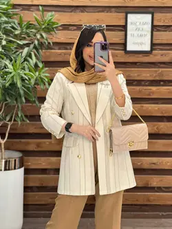 کت لنین راه راه سنجاق دار کد 2614 در فروشگاه آنلاین ونوس مد