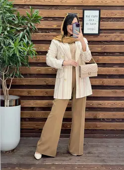 کت لنین راه راه سنجاق دار کد 2614 در فروشگاه آنلاین ونوس مد