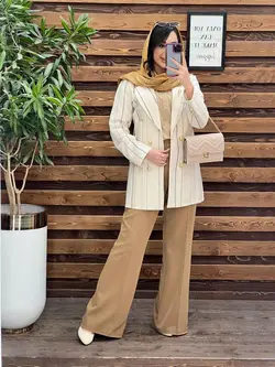 کت لنین راه راه سنجاق دار کد 2614 در فروشگاه آنلاین ونوس مد