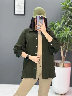 مانتو کتان پشت چاپ دو جیب کد 2621 موجود در فروشگاه ونوس مد