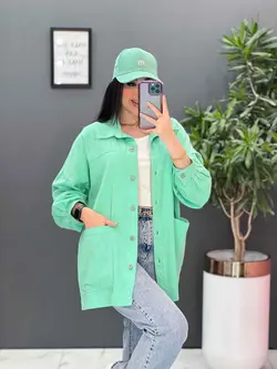 مانتو کتان پشت چاپ دو جیب کد 2621 موجود در فروشگاه ونوس مد