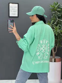 مانتو کتان پشت چاپ دو جیب کد 2621 موجود در فروشگاه ونوس مد