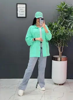 مانتو کتان پشت چاپ دو جیب کد 2621 موجود در فروشگاه ونوس مد