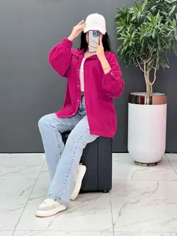 مانتو کتان پشت چاپ دو جیب کد 2621 موجود در فروشگاه ونوس مد