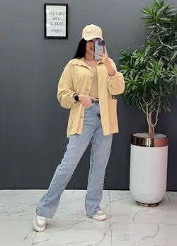 مانتو کتان پشت چاپ دو جیب کد 2621 موجود در فروشگاه ونوس مد