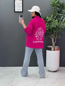 مانتو کتان پشت چاپ دو جیب کد 2621 موجود در فروشگاه ونوس مد