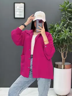 مانتو کتان پشت چاپ دو جیب کد 2621 موجود در فروشگاه ونوس مد