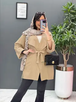 مانتو لنین یقه انگلیسی کمردار کد 2638 درفروشگاه بزرگ ونوس مد