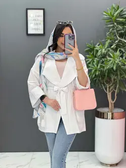 مانتو لنین یقه انگلیسی کمردار کد 2638 درفروشگاه بزرگ ونوس مد