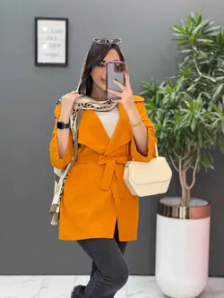 مانتو لنین یقه انگلیسی کمردار کد 2638 درفروشگاه بزرگ ونوس مد