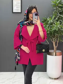 مانتو لنین یقه انگلیسی کمردار کد 2638 درفروشگاه بزرگ ونوس مد