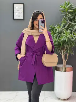 مانتو لنین یقه انگلیسی کمردار کد 2638 درفروشگاه بزرگ ونوس مد