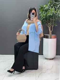 مانتو کتان لمه یقه دوبل کد 2639 در فروشگاه آنلاین ونوس مد