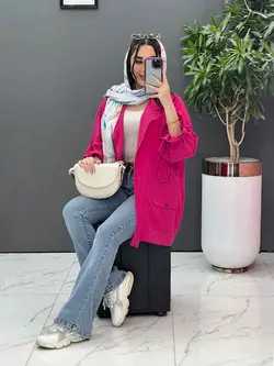 خرید اینترنتی مانتو آستین گت پایین دو دکمه کد 2636 فروشگاه