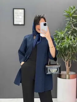 مانتو ژاکارد حصیری یقه گرد کد 2645 در فروشگاه بزرگ ونوس مد