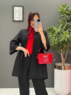 مانتو ژاکارد حصیری یقه گرد کد 2645 در فروشگاه بزرگ ونوس مد