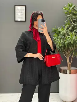 مانتو ژاکارد حصیری یقه گرد کد 2645 در فروشگاه بزرگ ونوس مد