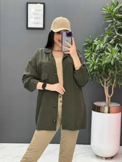 مانتو کتان زاپ دار جیب پاکتی کد 2646 در فروشگاه  ونوس مد